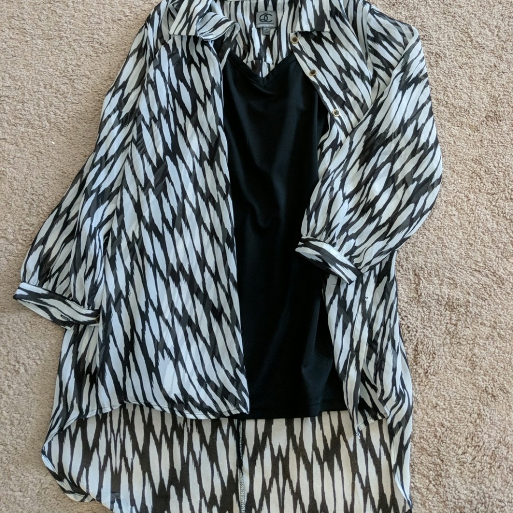 Button down shirt with matching tank
